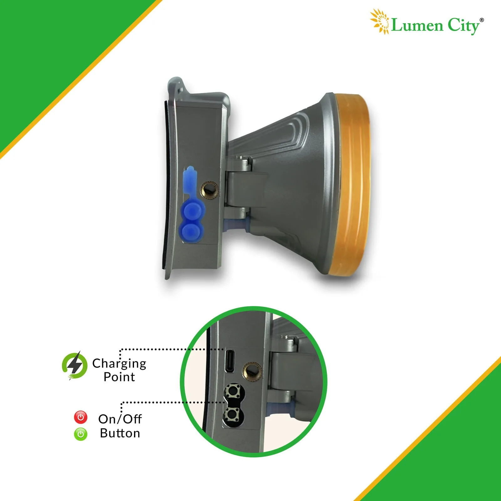 20W LED Lithium Rechargeable Head Light - Image 3