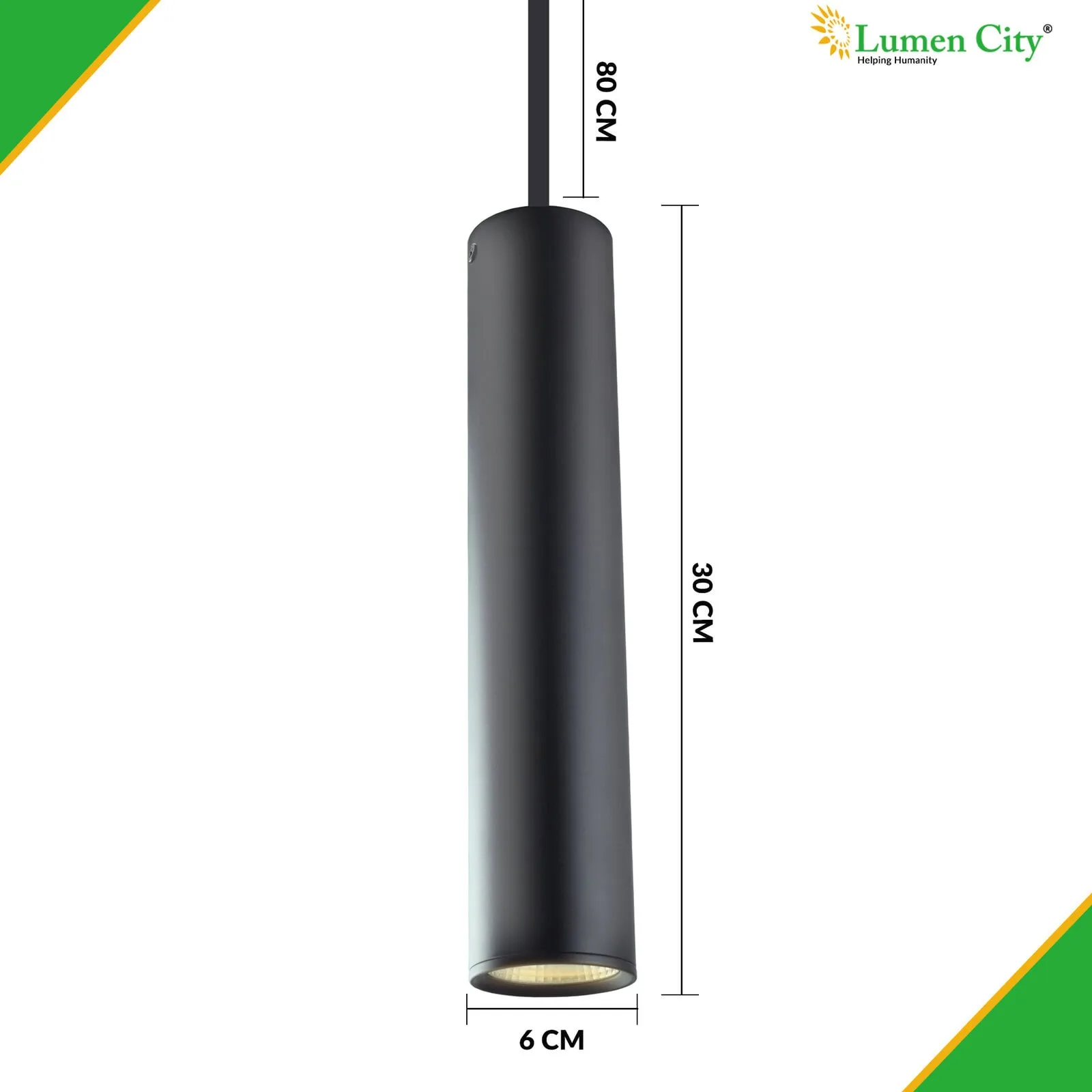 12W LED COB Pendant Light | Aluminium Black | 15° Beam | Warm White - Image 3