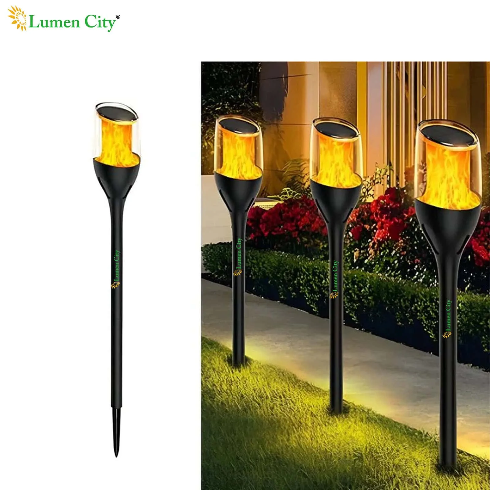 Solar Flame Garden Light – Flame Effect | 8-12Hr | 3030 LED - Image 5