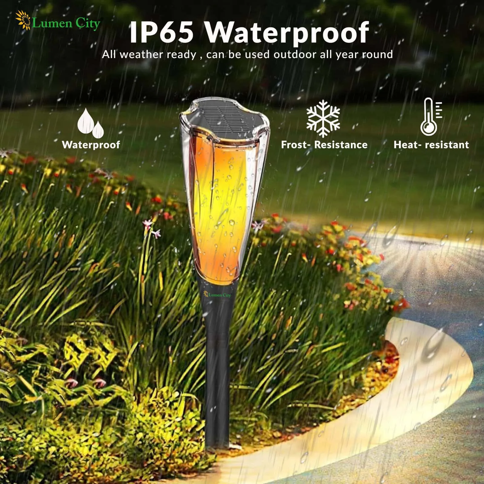 Solar Flame Garden Light – Flame Effect | 8-12Hr | Elite Plus - Image 4