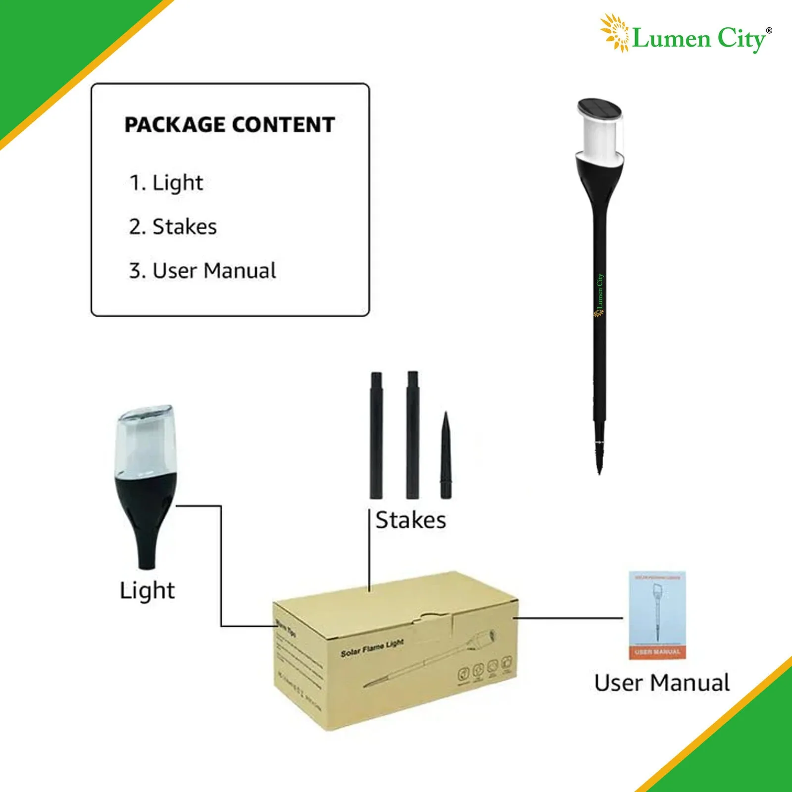 Solar Flame Garden Light – Flame Effect | 8-12Hr | 3030 LED - Image 3