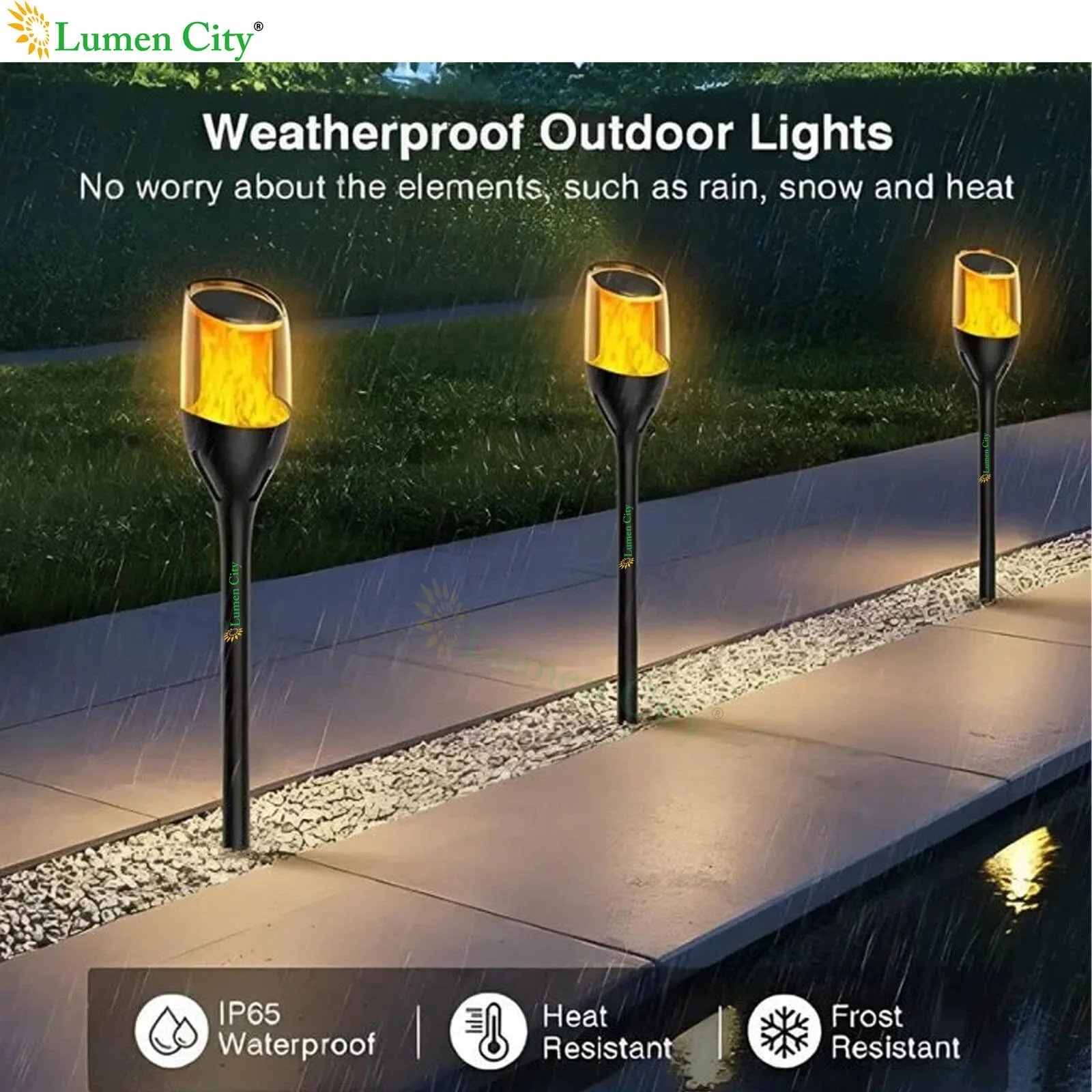 Solar Flame Garden Light – Flame Effect | 8-12Hr | 3030 LED - Image 6