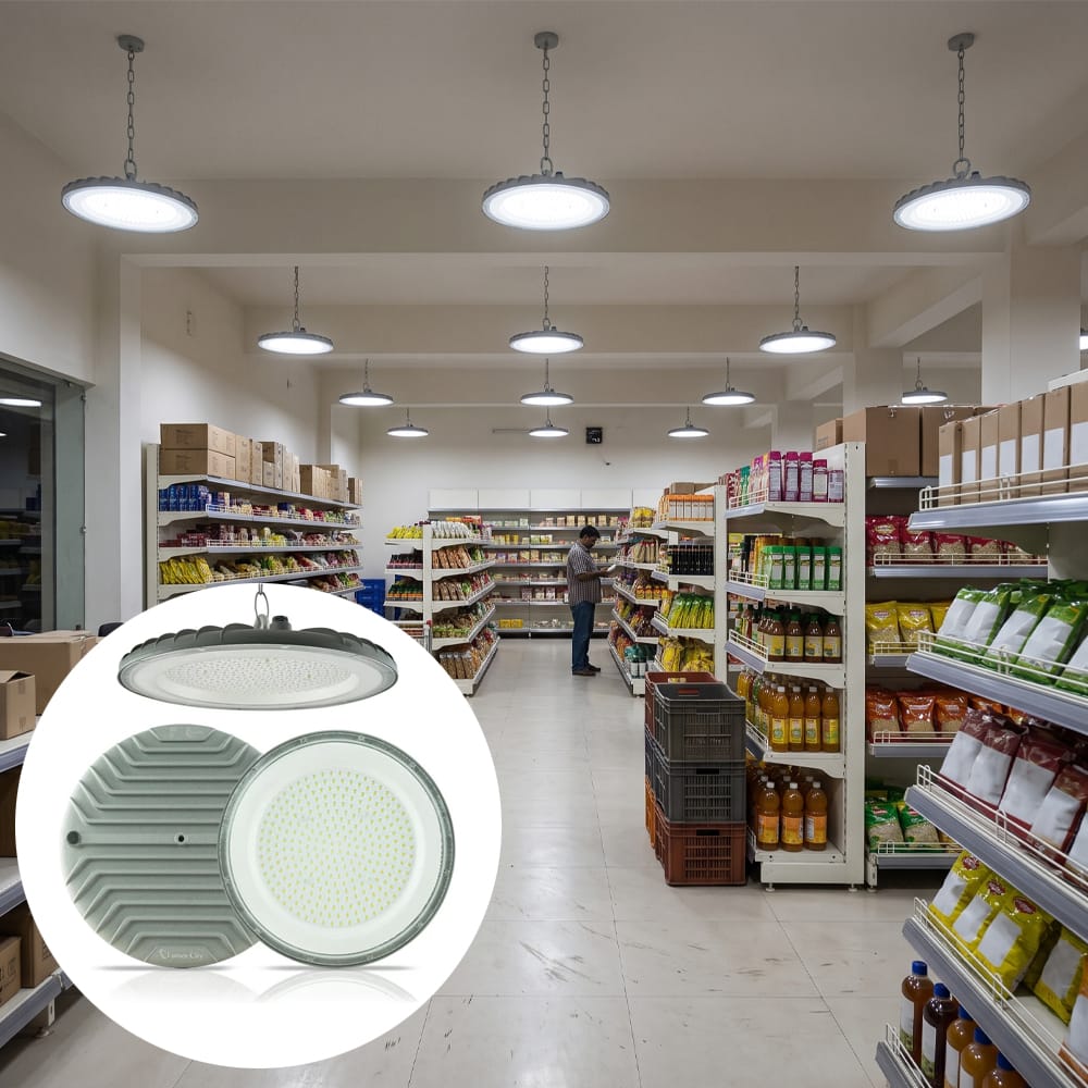 Final 100 Watt Slim Flood Light Hero Image Installed in a super market