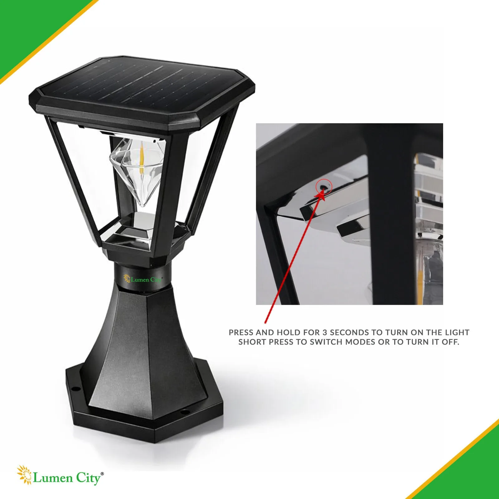 Solar Gate Pillar Light – Cube Model | Warm White | IP65 - Image 2
