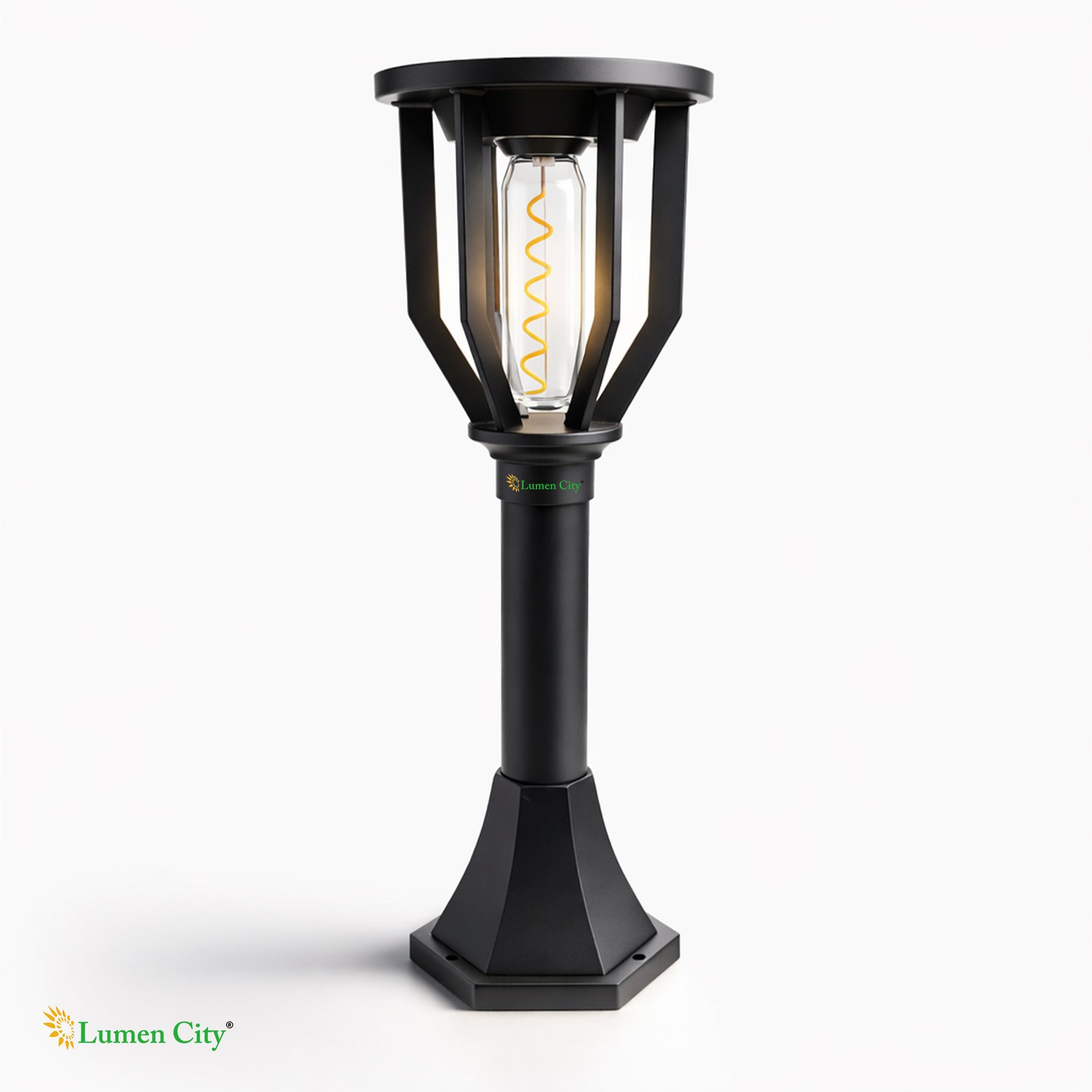 Solar Bollard Light | Secret Model | Retro Filament LED Bulb