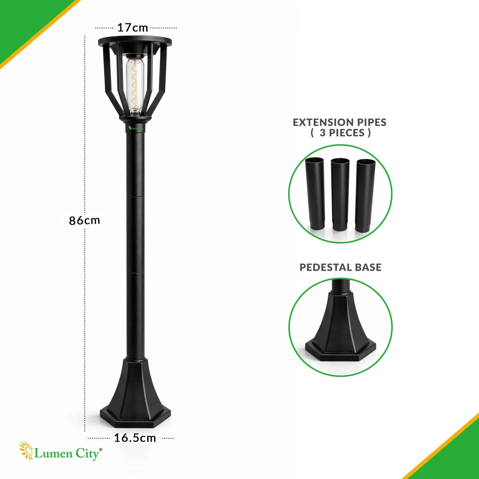 Solar Bollard Garden Light – Secret Model | Warm White | IP65 - Image 6
