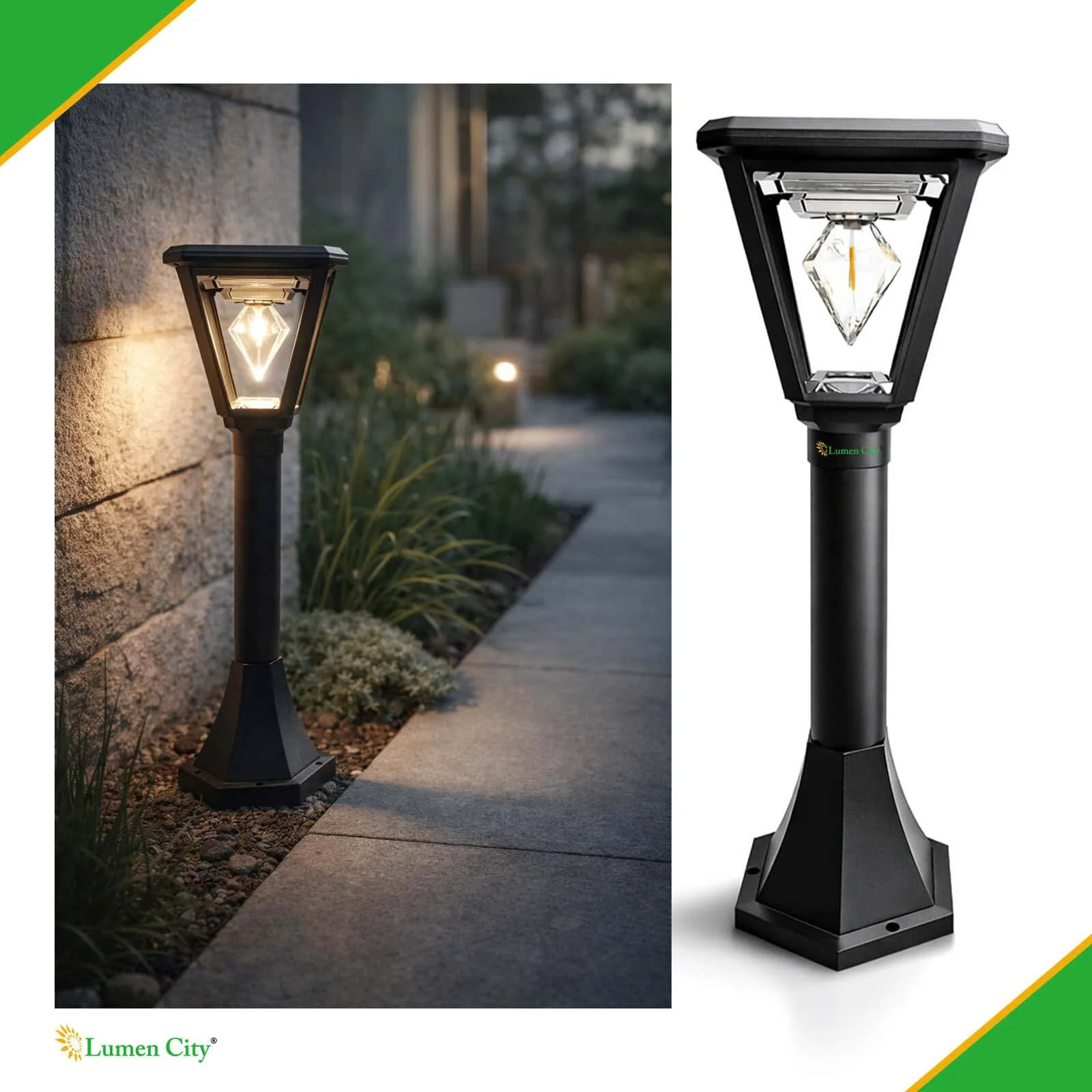 Solar Bollard Garden Light – Cube Model | Warm White | IP65 - Image 7