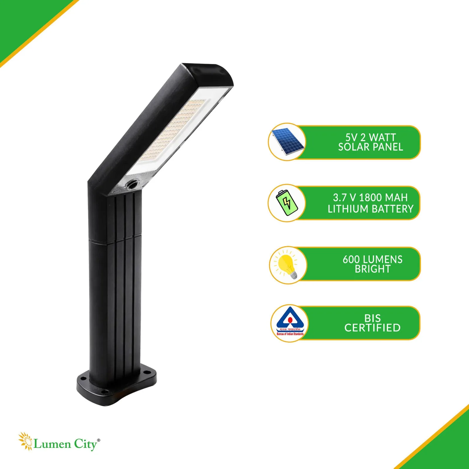 5W Solar Lawn Light – Expandable 700mm | Fixed-Spike | IP65 - Image 4