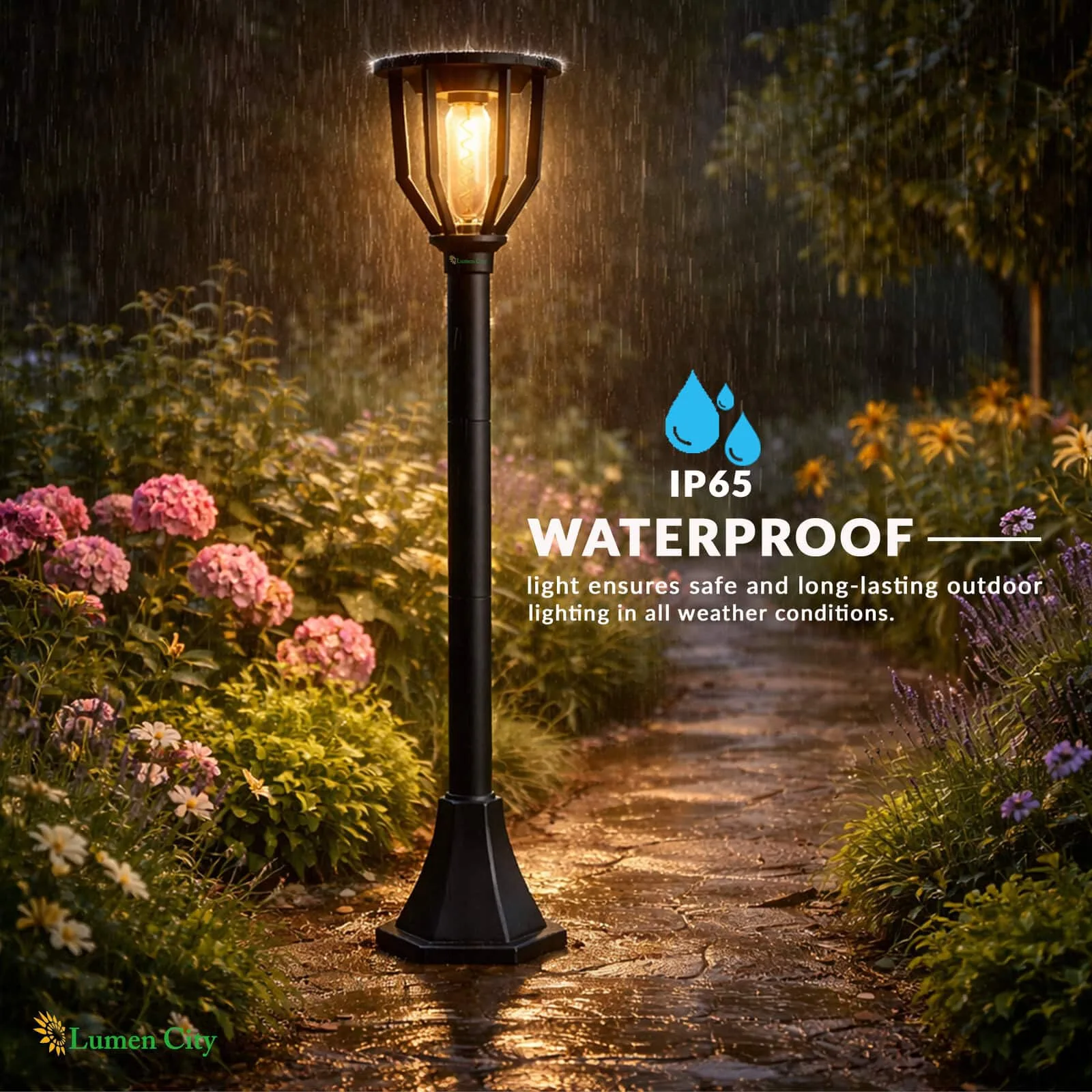Solar Bollard Garden Light – Secret Model | Warm White | IP65 - Image 7