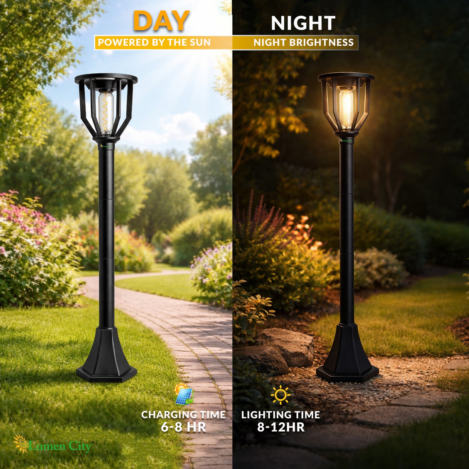 Solar Bollard Light | Secret Model | Retro Filament LED Bulb - Image 8