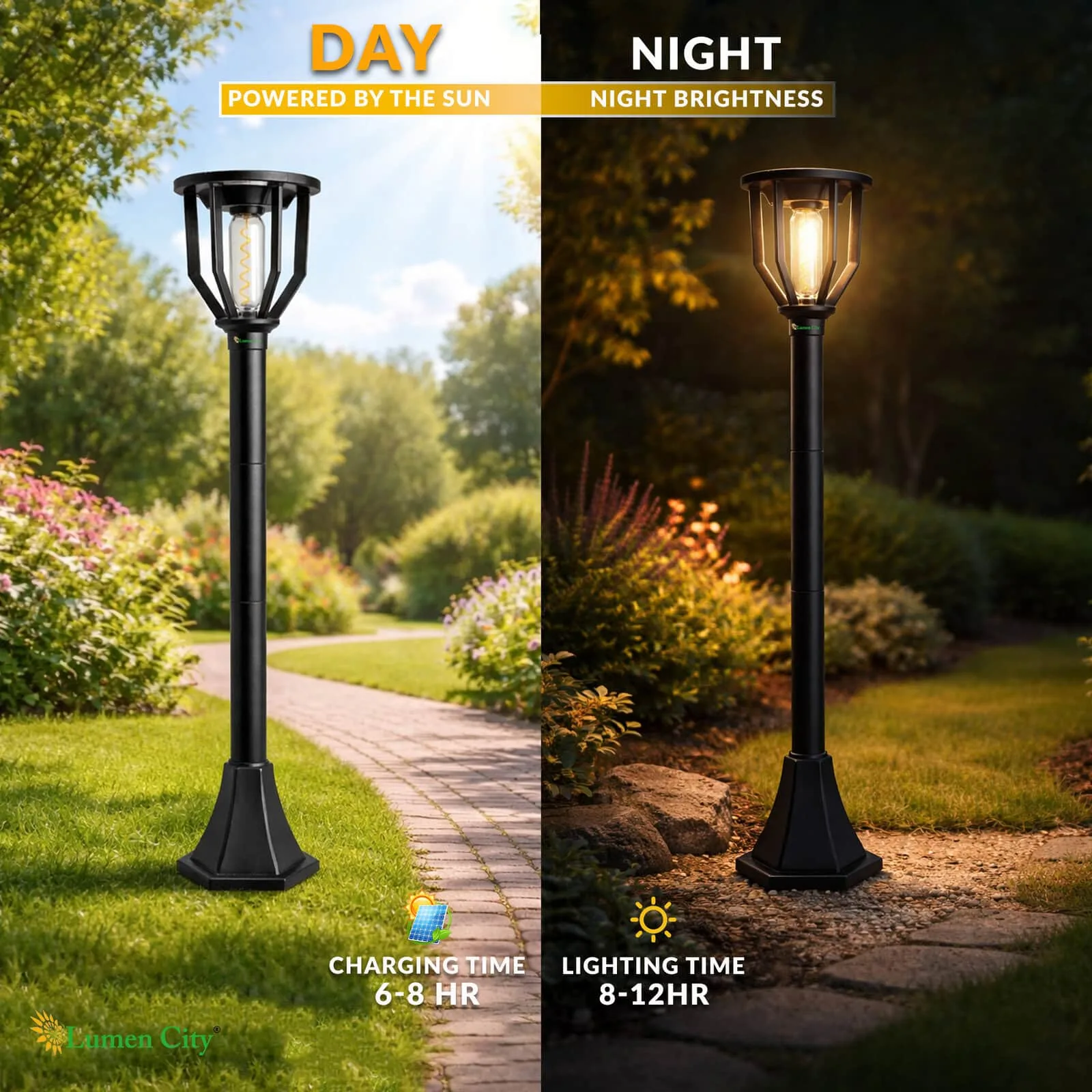 Solar Bollard Garden Light – Secret Model | Warm White | IP65 - Image 8