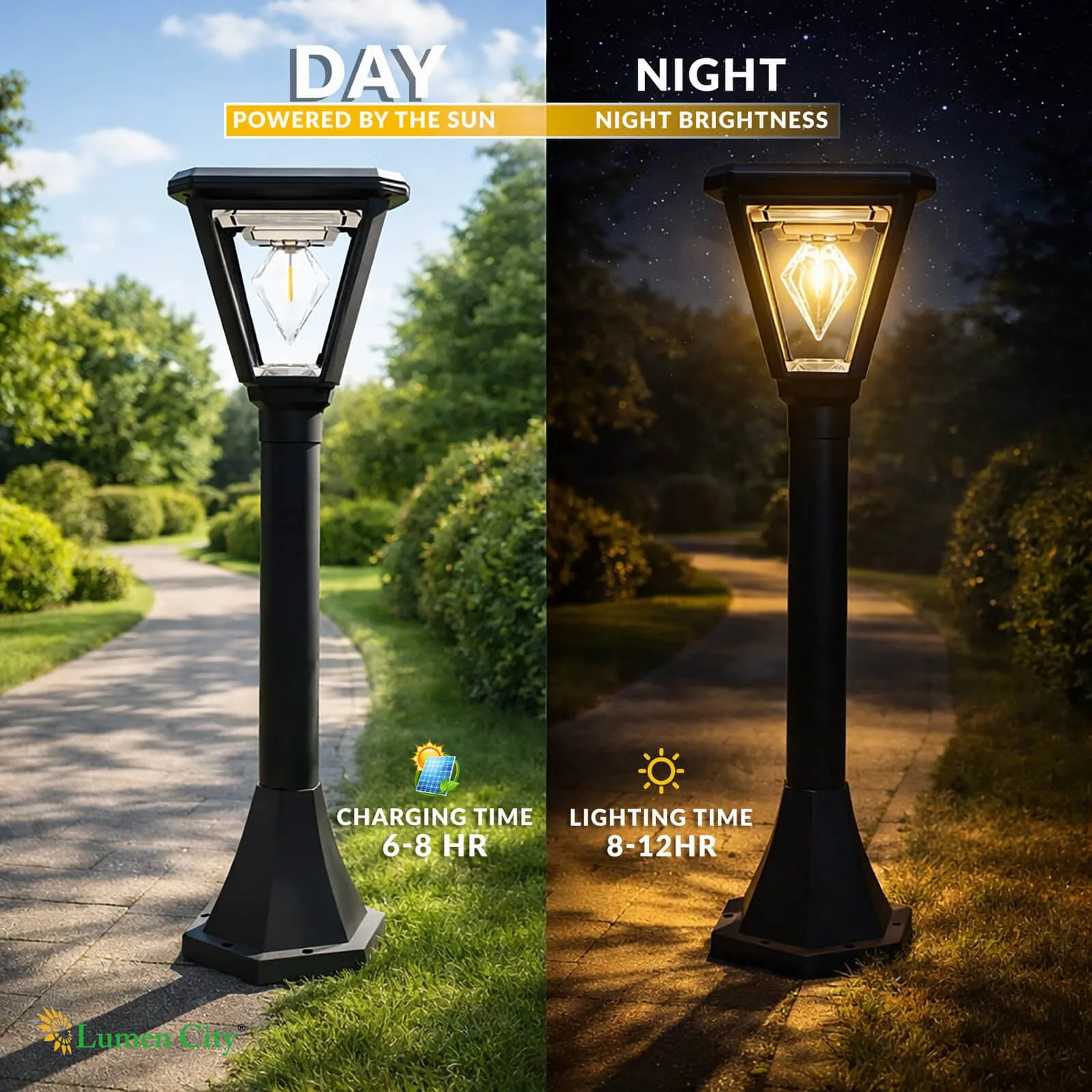 Solar Bollard Garden Light – Cube Model | Warm White | IP65 - Image 9