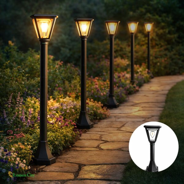 Solar Bollard Garden Light – Cube Model | Warm White | IP65