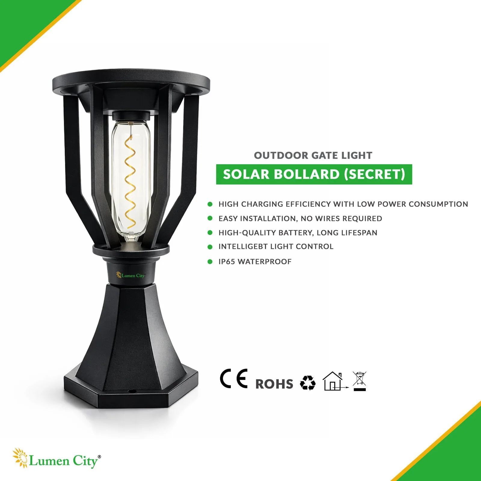 Solar Gate Pillar Light – Secret Model | Warm White | IP65 - Image 3