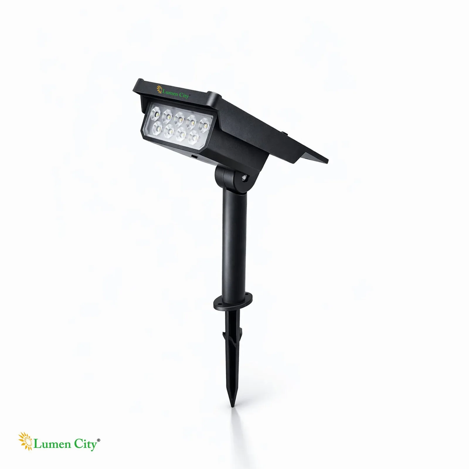 Solar Garden Spike Light Square 3-in-1 – 9 LED Warm White, IP65, 8-12Hr, 1200mAh, 2W MONO, Spike Wall Ground, Garden Path India