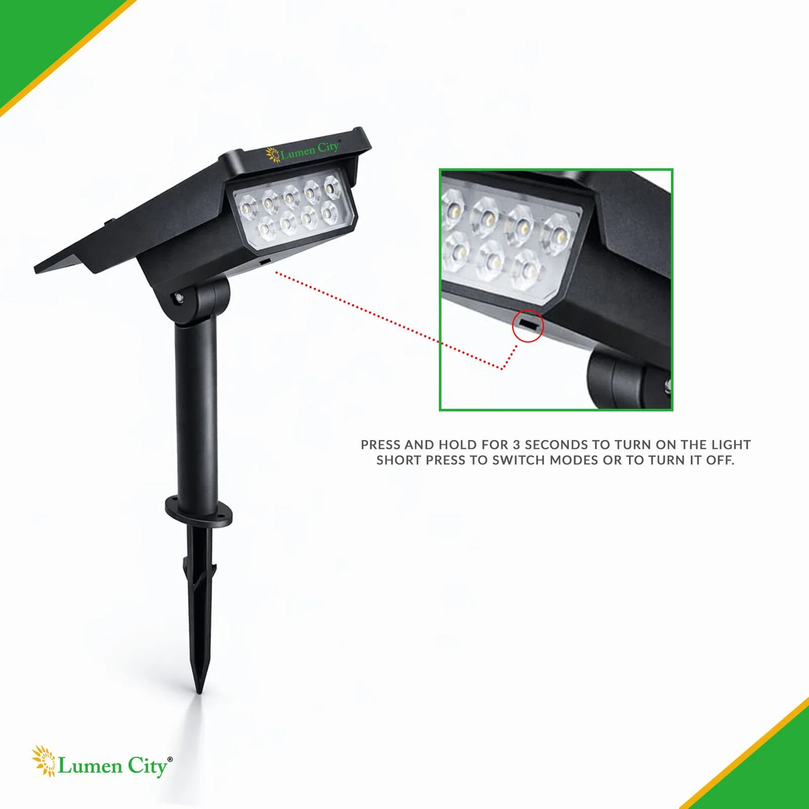 Solar Garden Spike Light Square – 3-in-1 | MONO | IP65 - Image 3