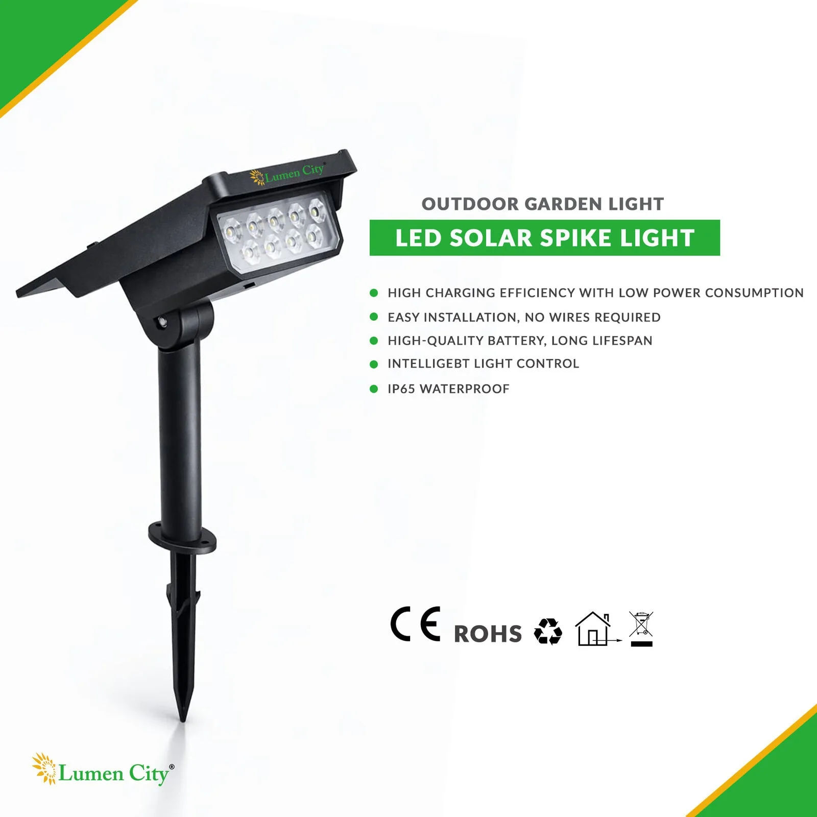 Solar Garden Spike Light Square – 3-in-1 | MONO | IP65 - Image 4