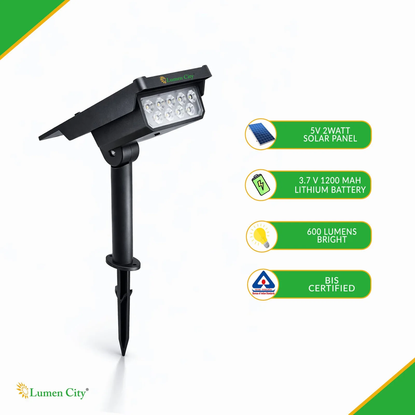 Solar Garden Spike Light Square – 3-in-1 | MONO | IP65 - Image 5