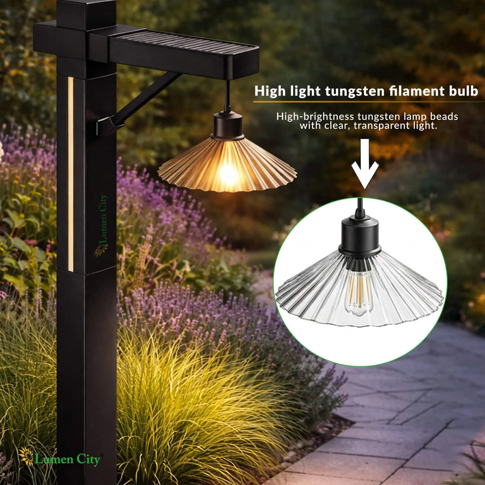 Solar Lawn Light – Tungsten Style | Warm White | Full-Half Bright - Image 5