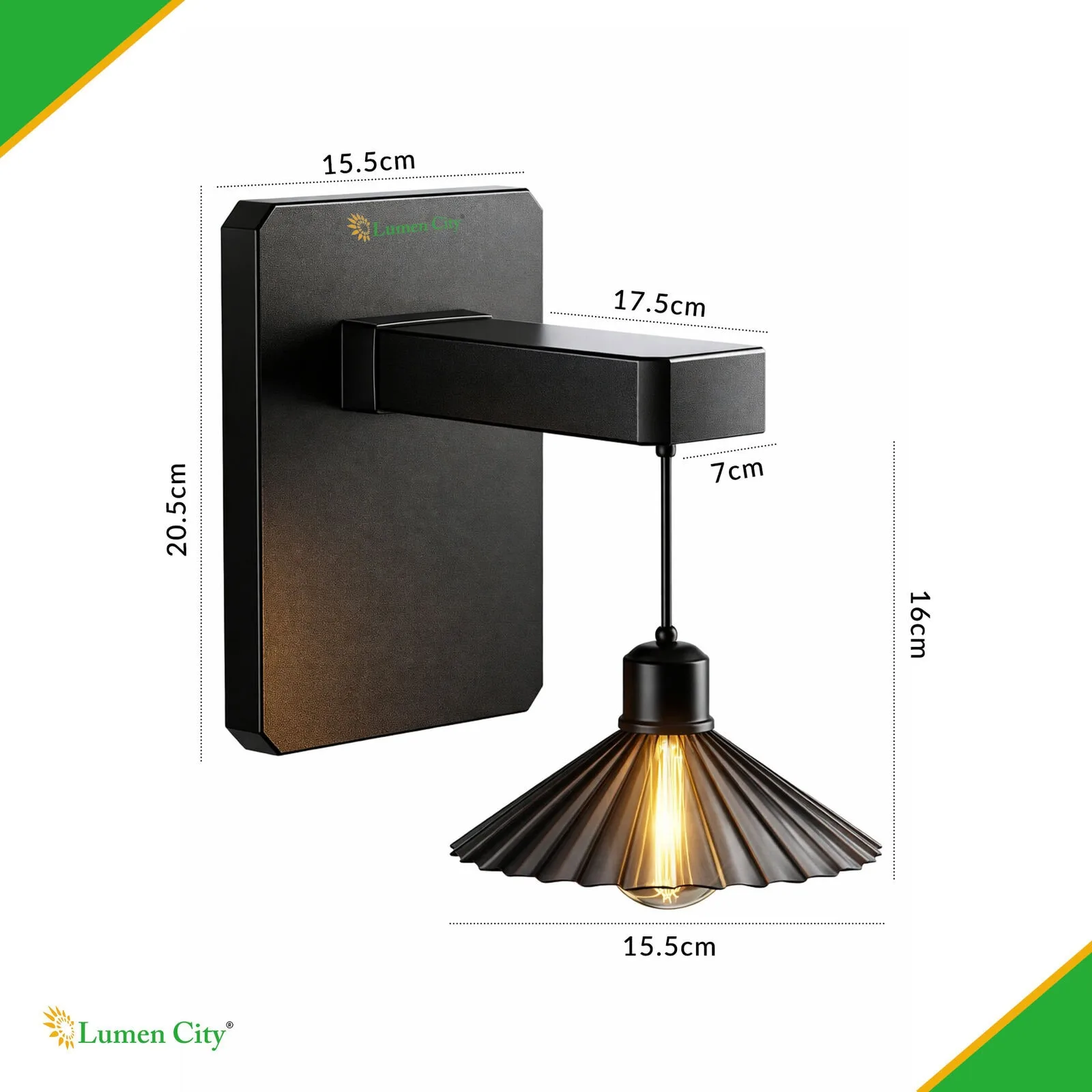 Solar Wall Light – Tungsten Style | Warm White | Full-Half Bright - Image 2