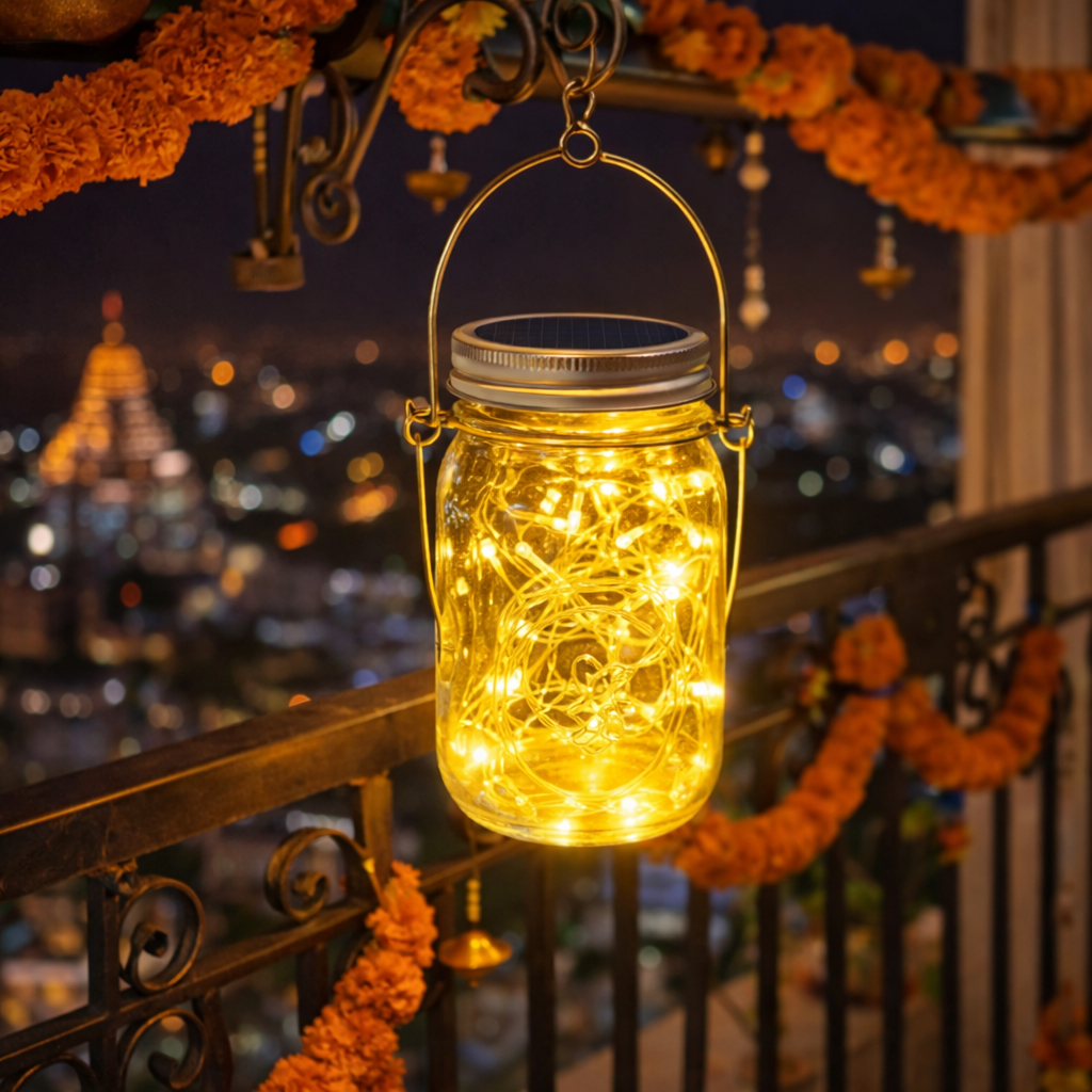 decorative solar terrace light lantern for balcony and outdoor home decoration