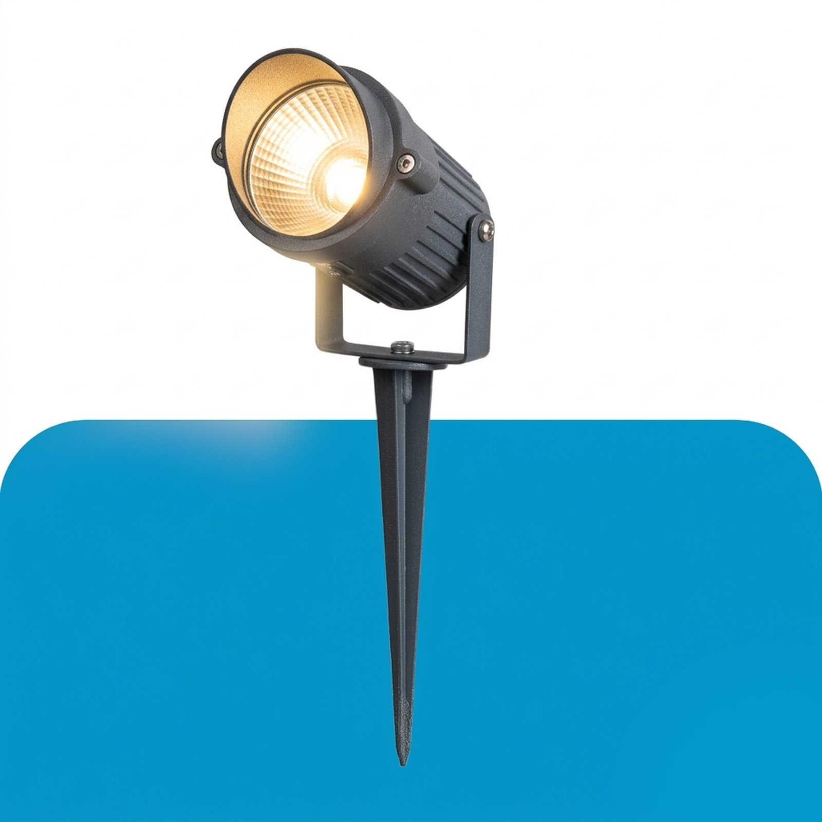 LED garden spike light for outdoor landscape lighting in India, waterproof adjustable spotlight for trees, plants and pathway illumination