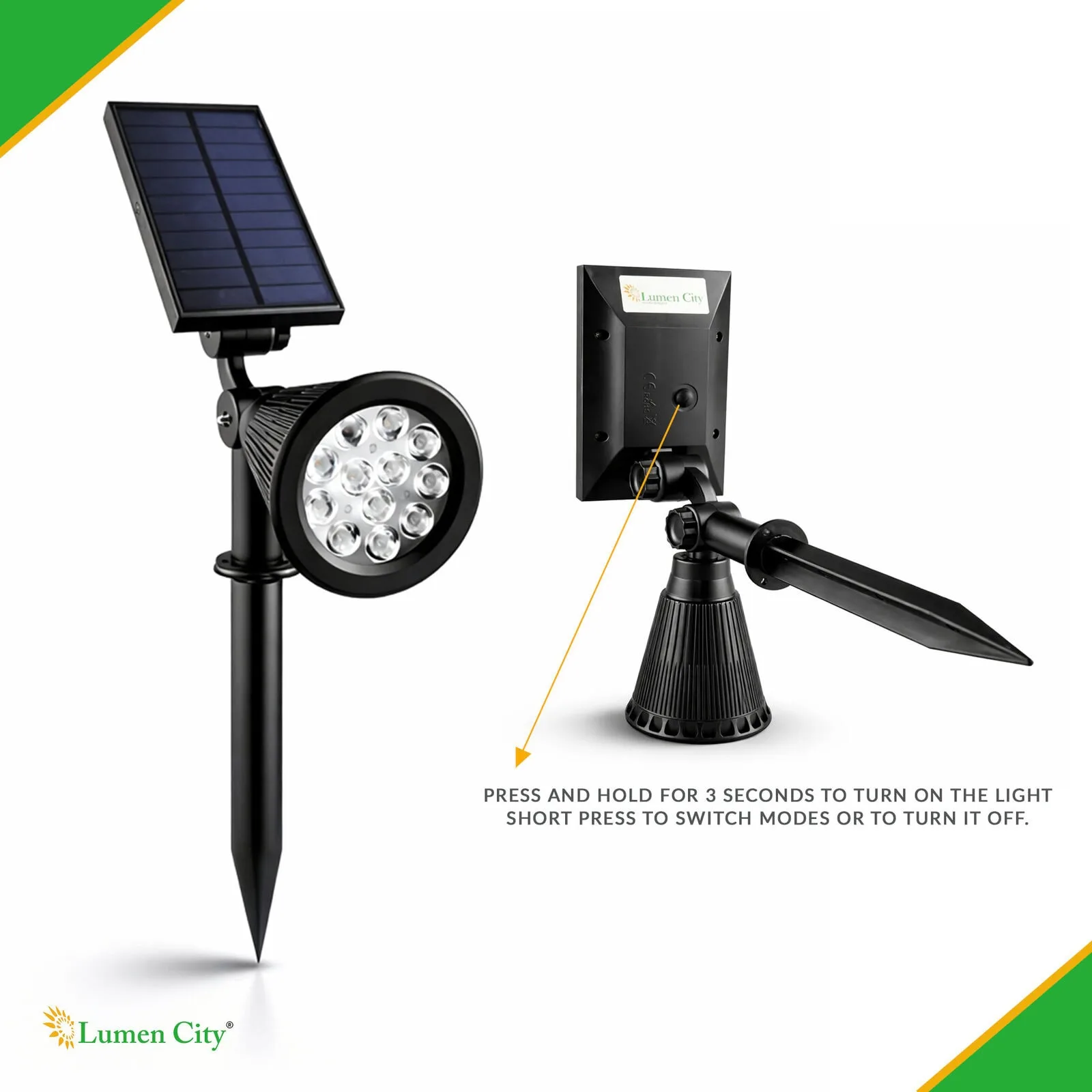Solar Spike Garden Light – RGB | 18 LED | IP65 | Spike-Wall-Ground - Image 3