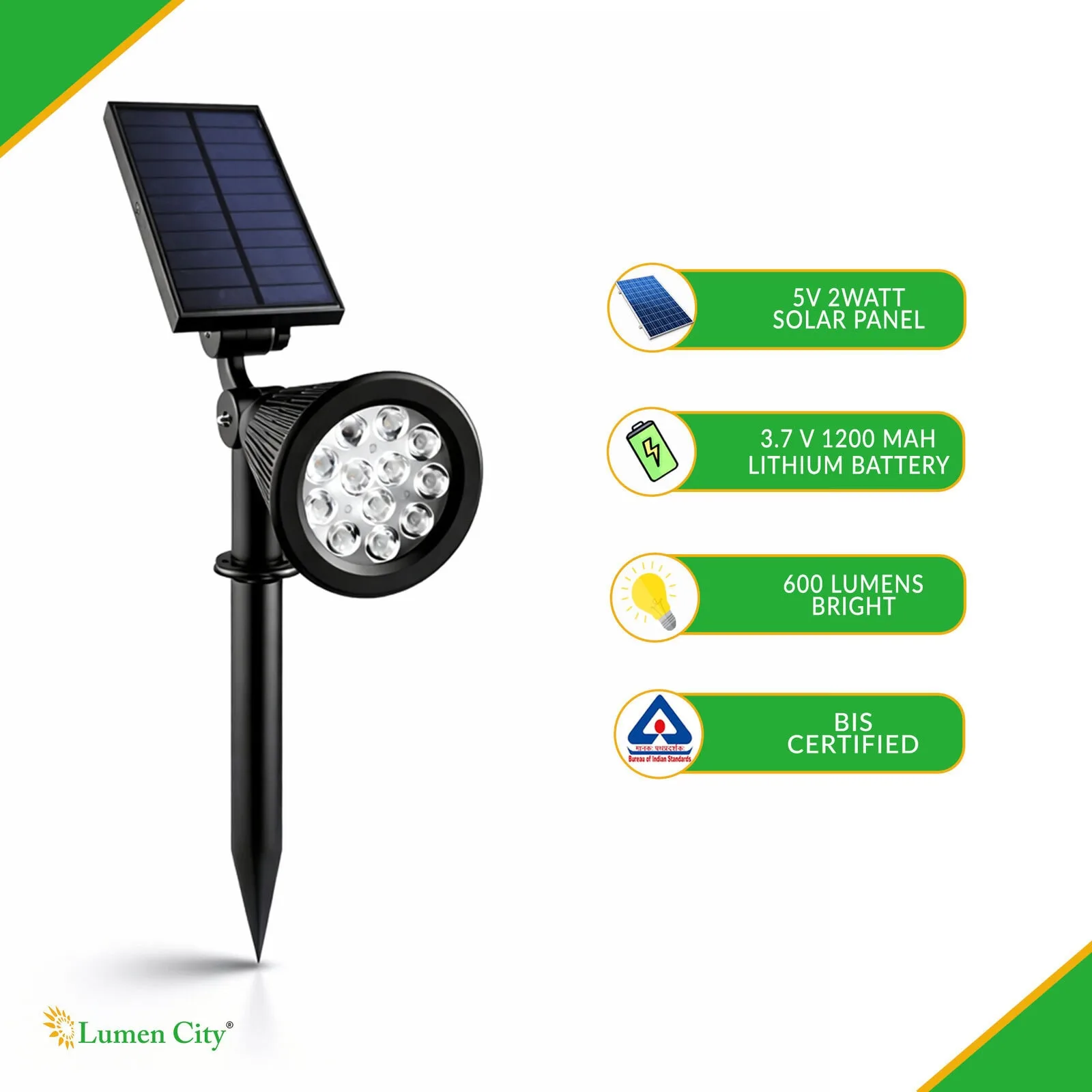 Solar Spike Garden Light – RGB | 18 LED | IP65 | Spike-Wall-Ground - Image 4