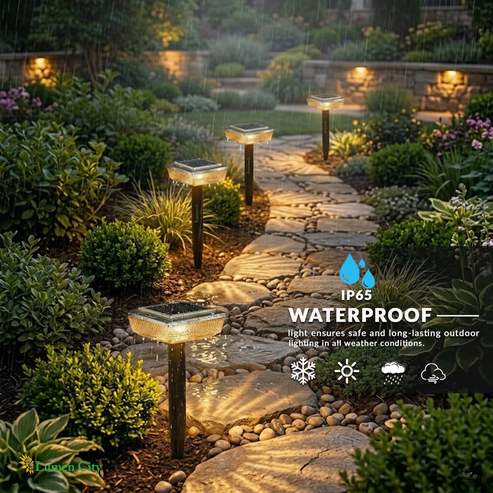5W Solar Garden Light – 30 LED Warm White | IP65 | 8–12Hr Backup - Image 6
