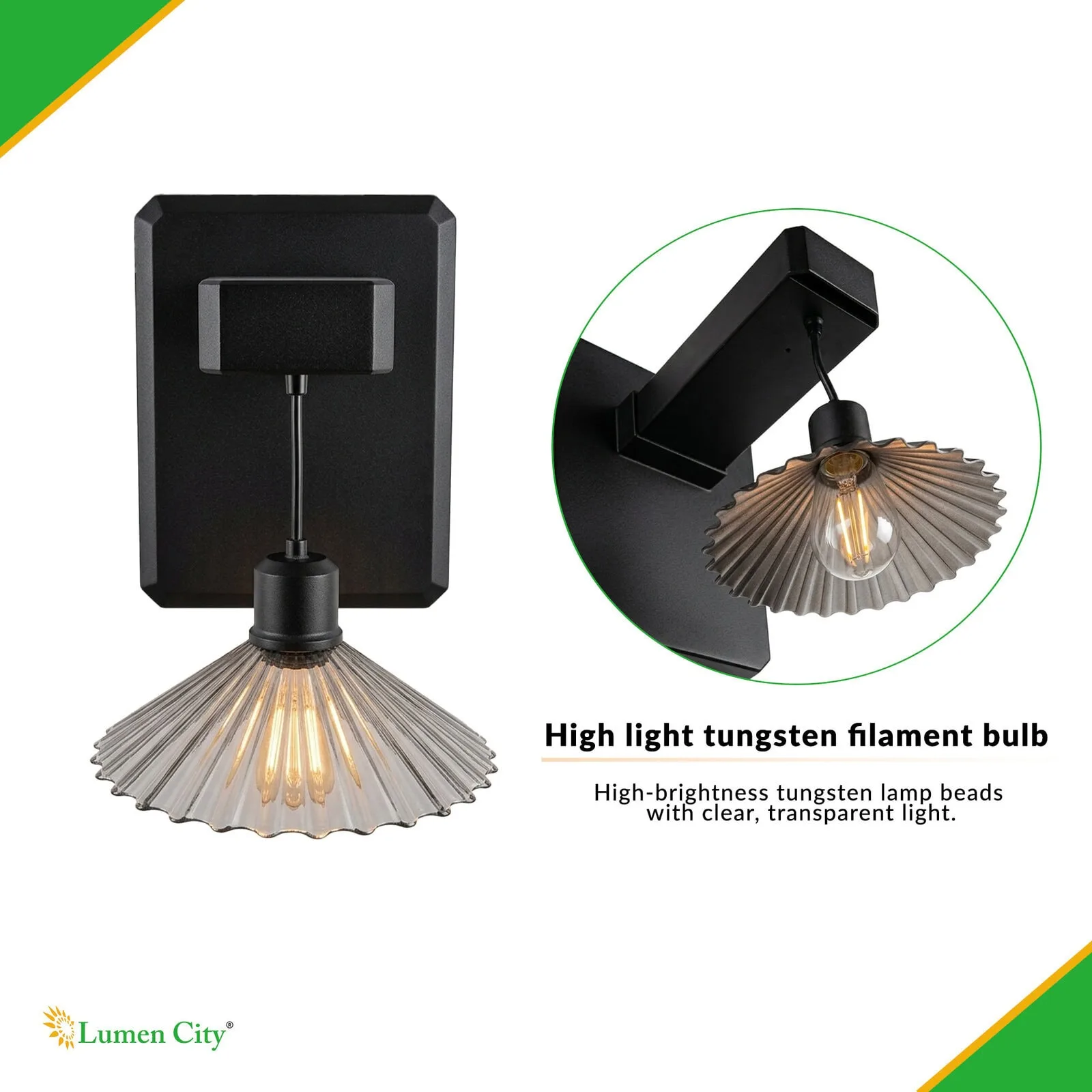 Solar Wall Light – Tungsten Style | Warm White | Full-Half Bright - Image 3