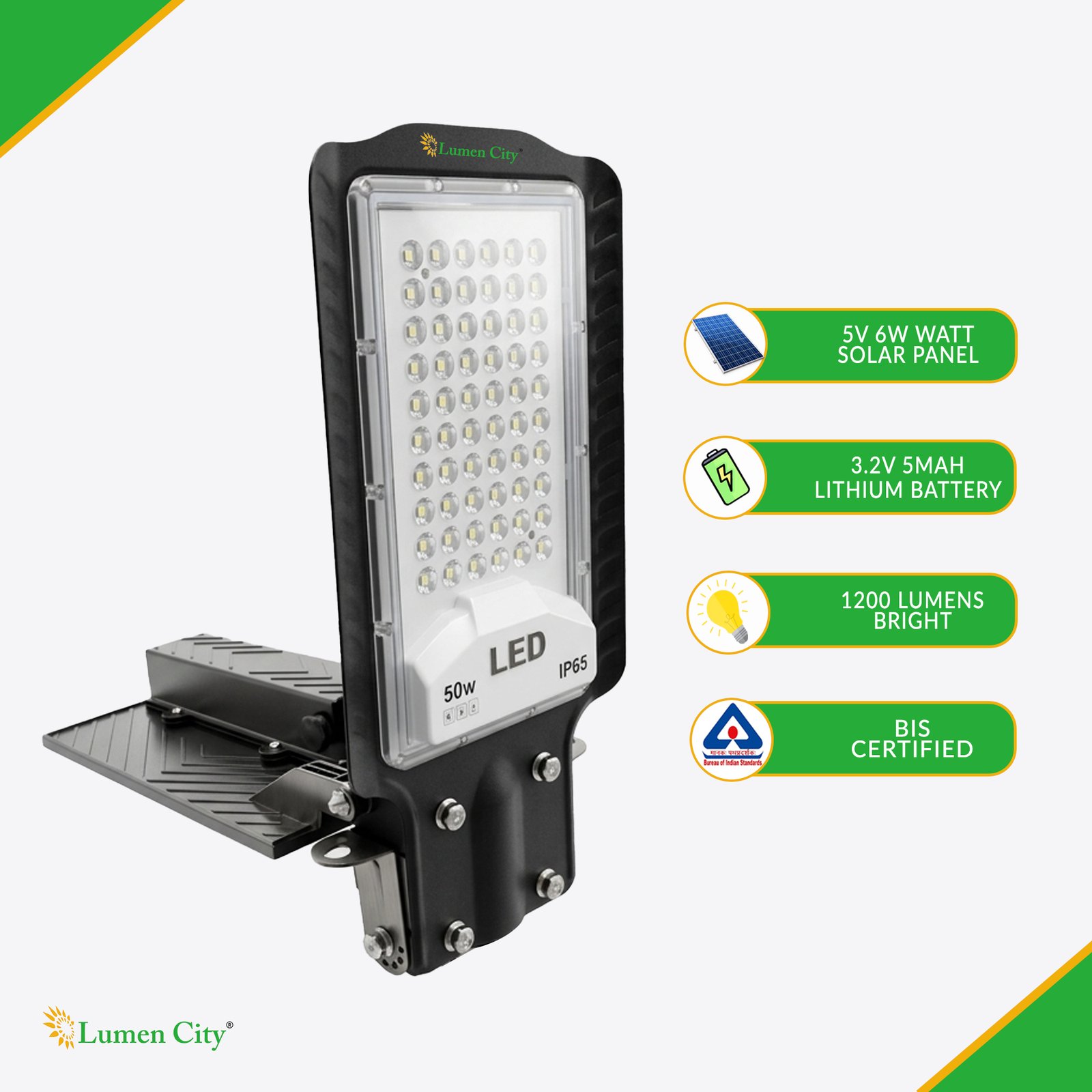 10W Solar Street Light – Adjustable Panel | LiFePO4 Battery | Remote Control - Image 4