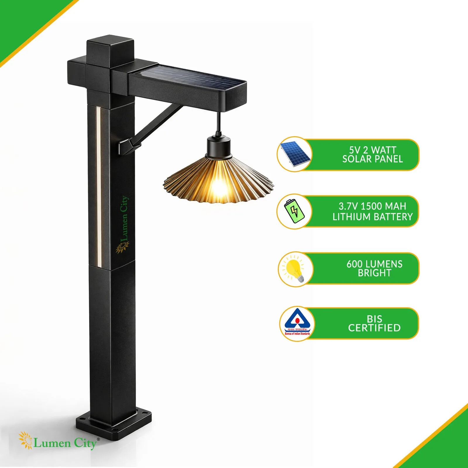 Solar Lawn Light – Tungsten Style | Warm White | Full-Half Bright - Image 3
