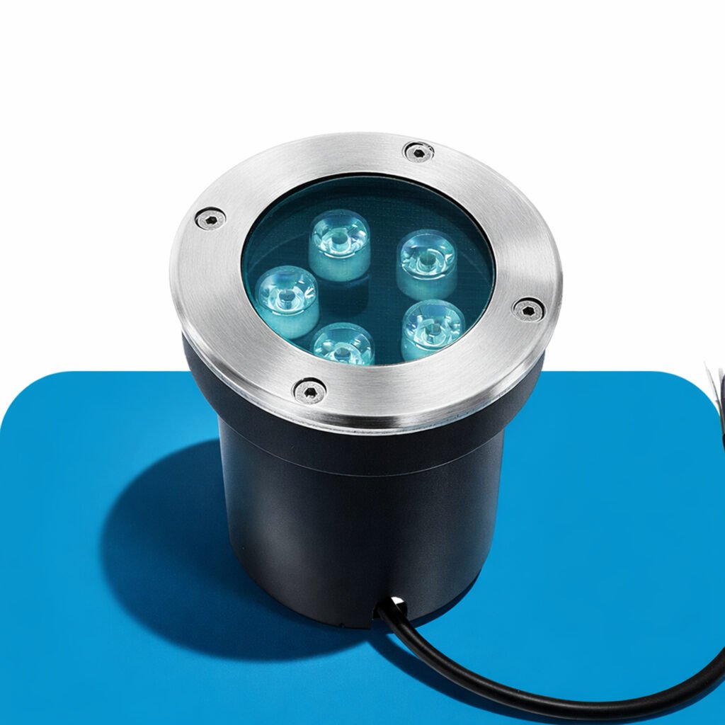 LED inground burial light for landscape lighting, waterproof outdoor uplight for garden, pathways and facade illumination