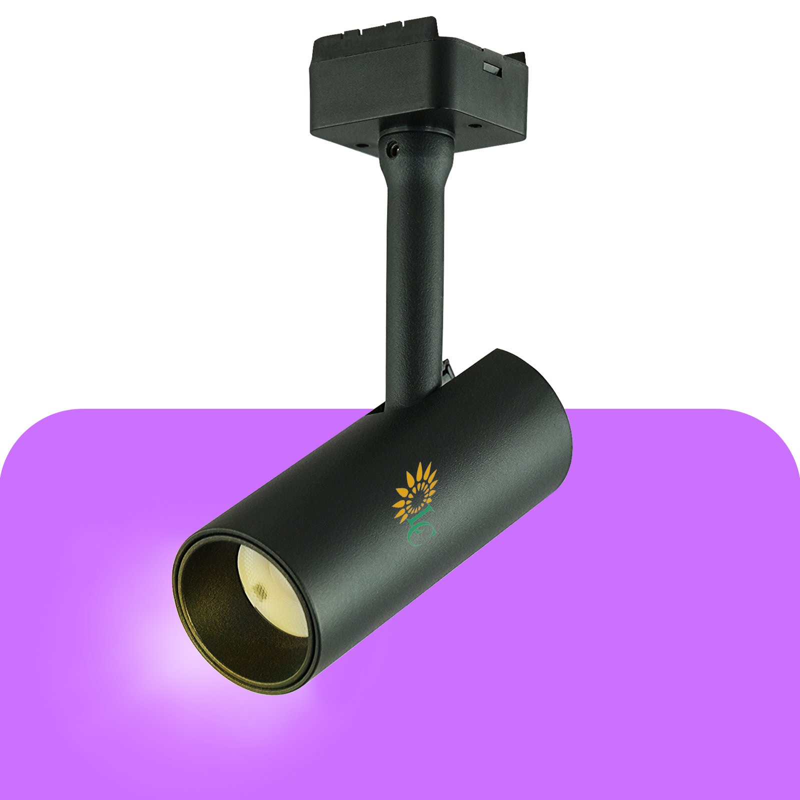 Magnetic track light spotlight with adjustable beam for modern ceiling lighting and modular track systems
