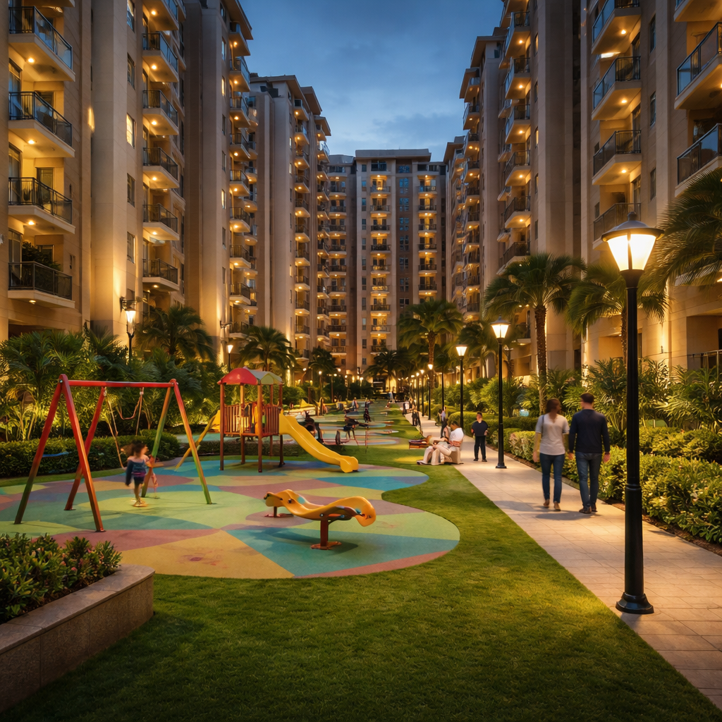 Outdoor LED lighting for residential society and home areas including street lights and landscape lighting