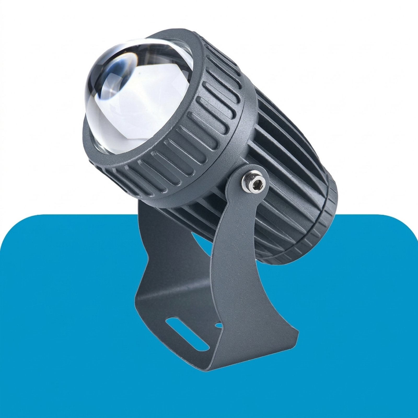 LED outdoor spotlight for garden and landscape lighting, adjustable spike light for trees, plants and architectural highlighting