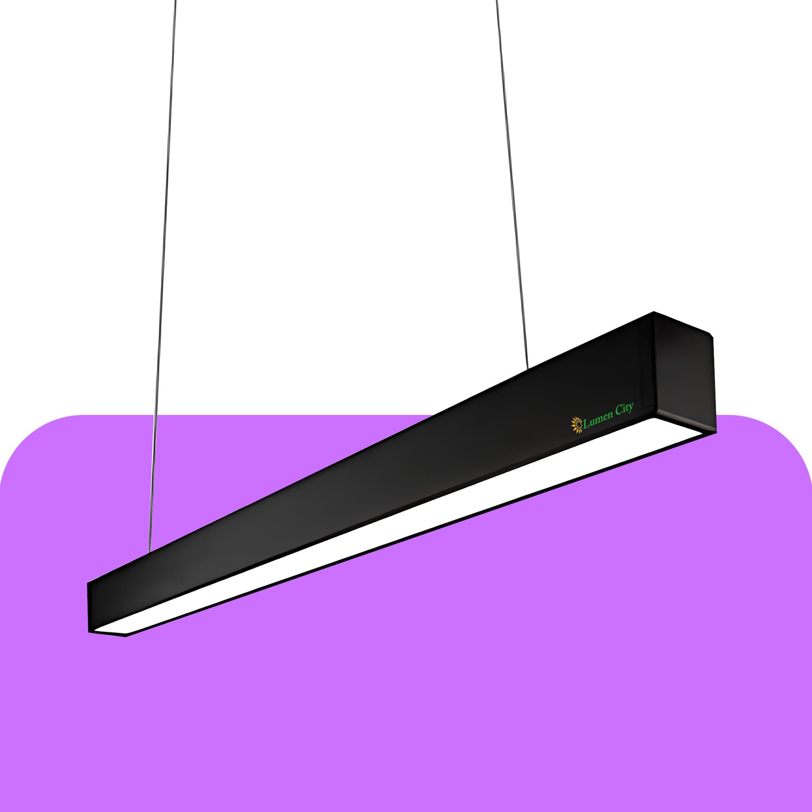 Modern linear hanging light with aluminium body for office, dining and commercial interior lighting