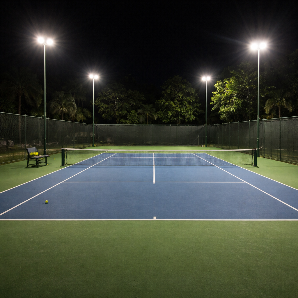 High power LED stadium lights for sports grounds and outdoor arenas with wide area illumination