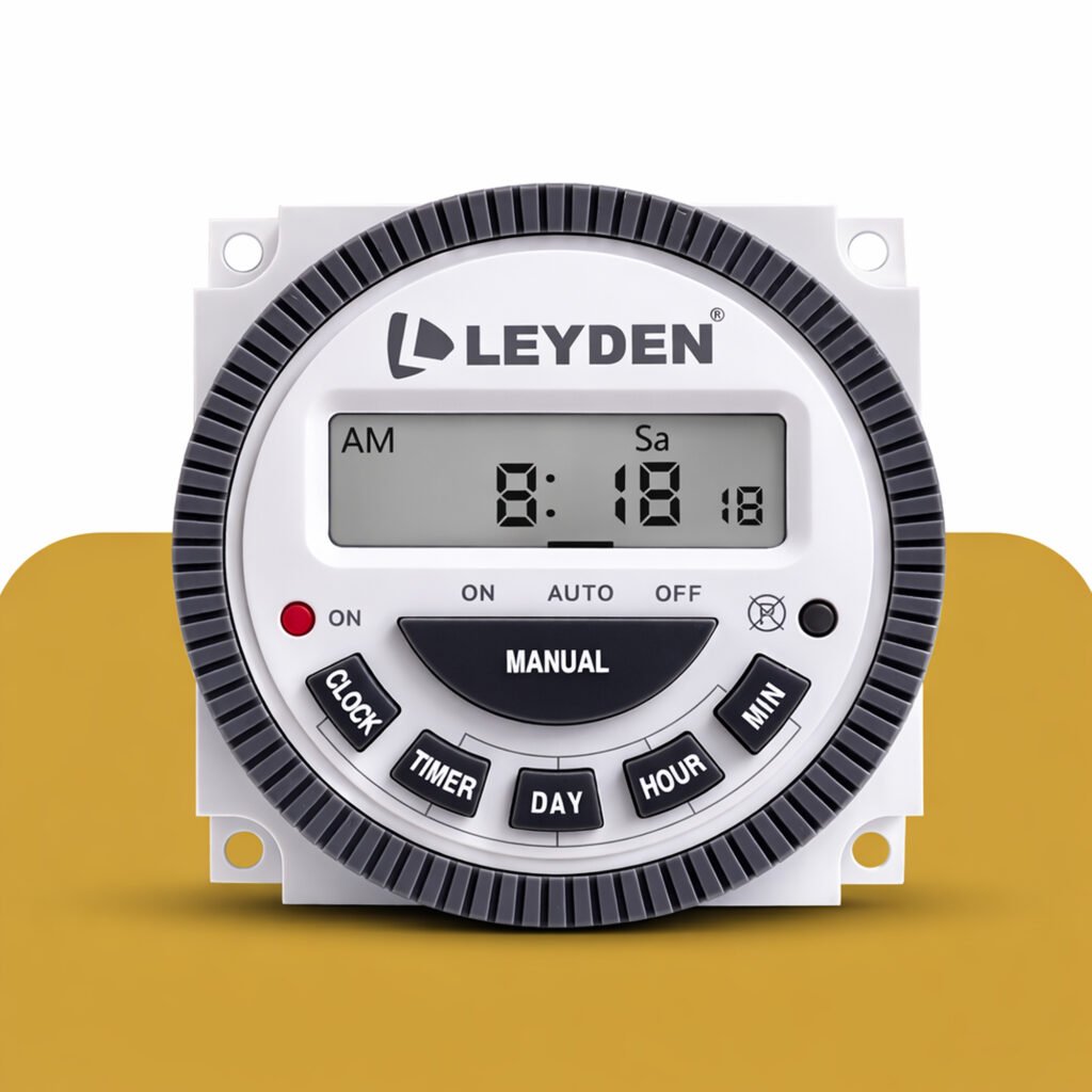 digital programmable timer switch with LCD display, automatic on off timer for lights, appliances and energy saving control system
