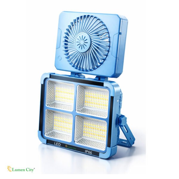 6W Solar Camp Emergency Light with 3-Speed Fan – 288 Pcs 5730, 8000mAh, 8-12Hr, Type-C, IP65, Camping India