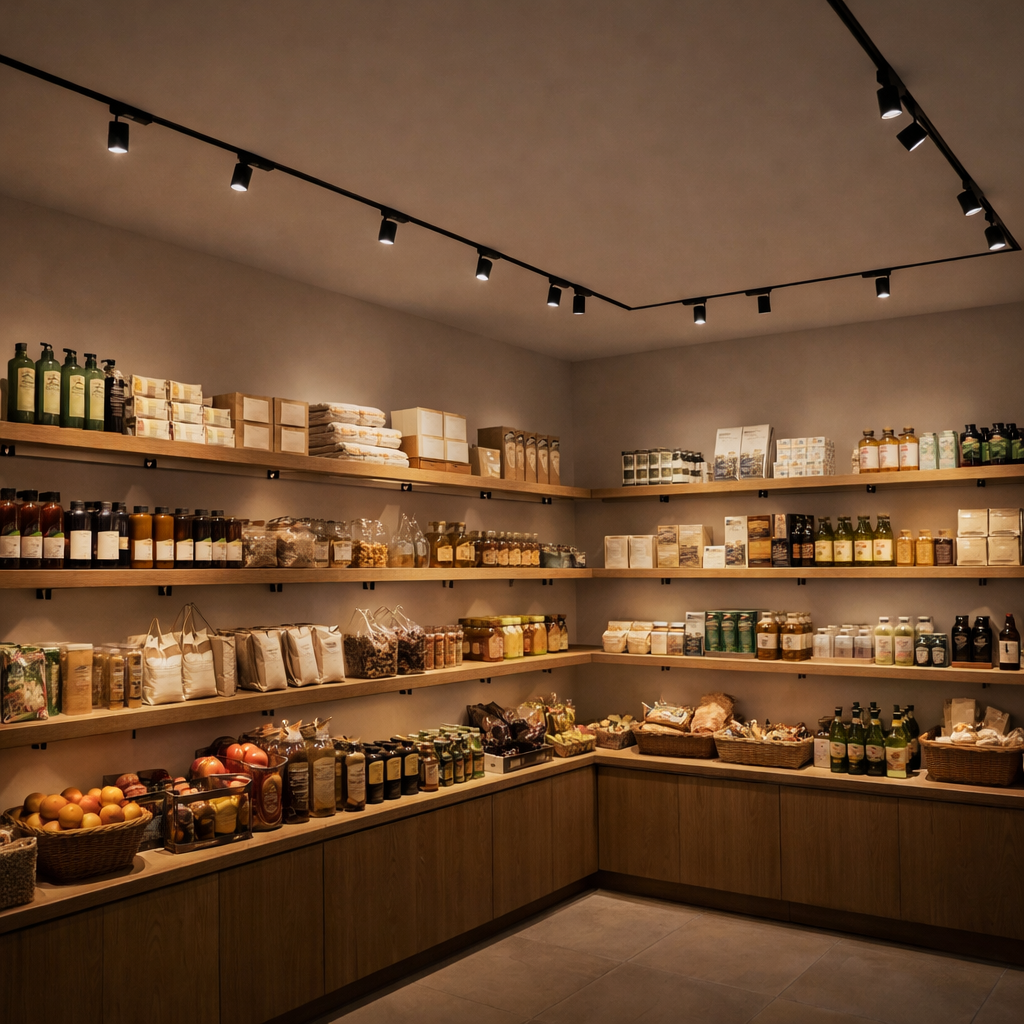 Magnetic Track Lights Installed in general store