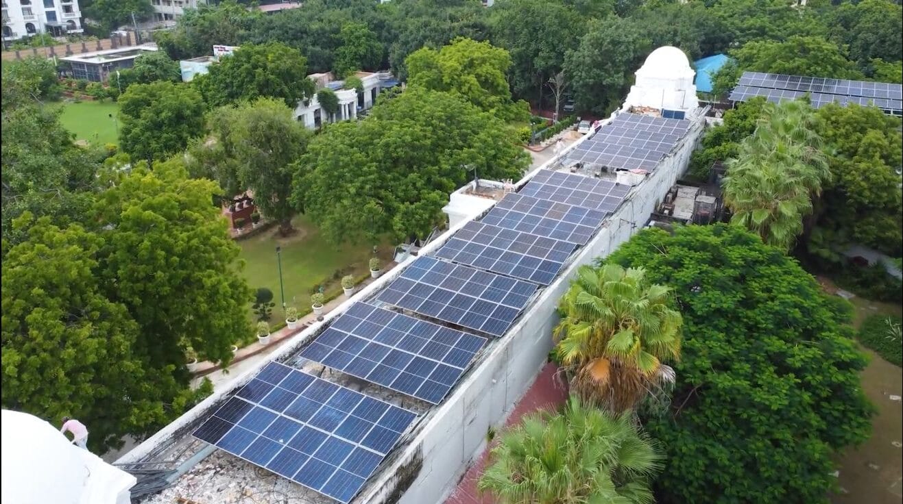 Drone View of Delhi Vidhan Sabha 500 KW Solar Roof Top