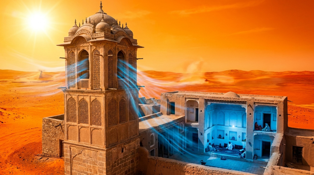 Ancient Persian wind catcher tower