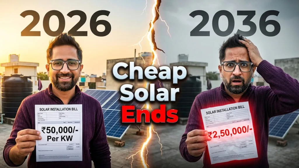 Affordable solar energy ends in 2036, high costs in 2026, highlighting the shift in solar installati.