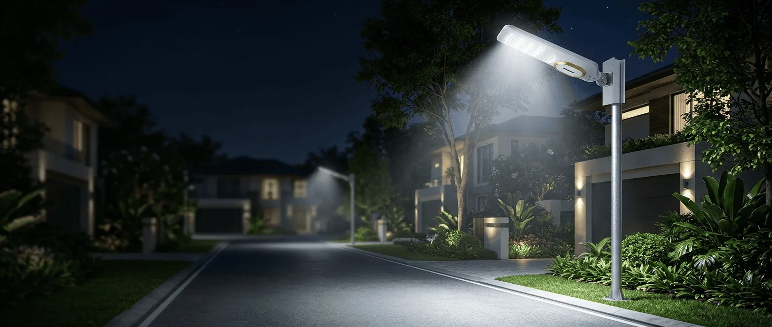 Solar street lights installed on road side