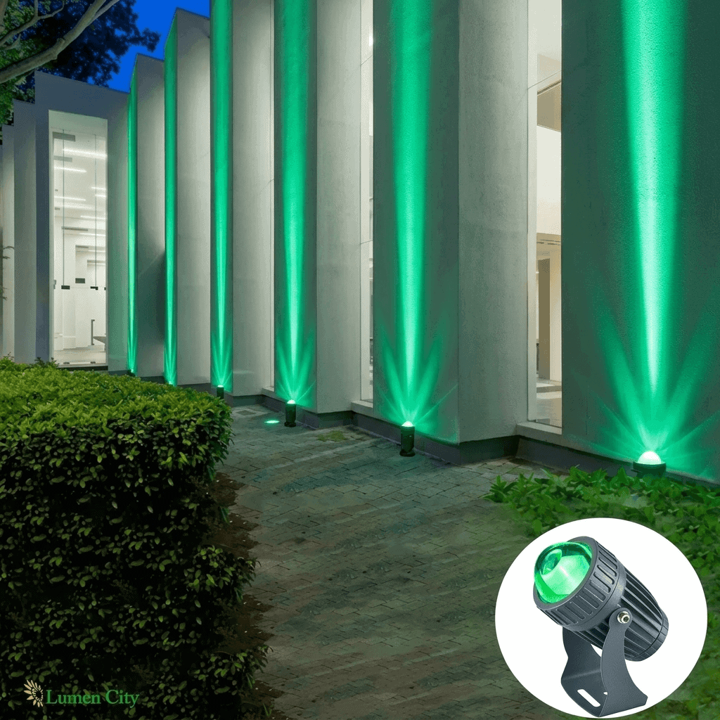 10W Facade Column Light - Green