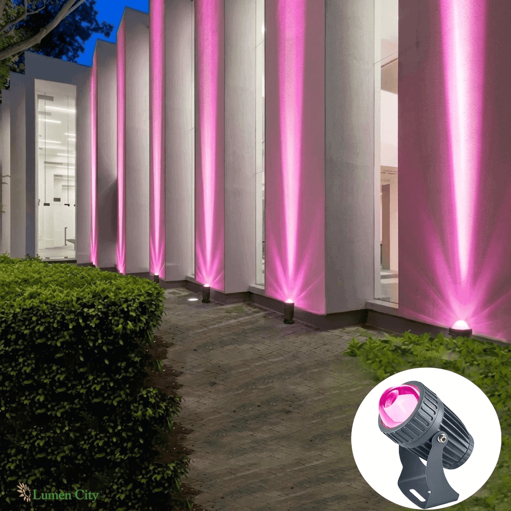 10W Facade Column Light - Pink