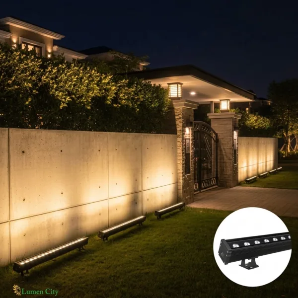 36W Wall Washer Light – Warm White 1 Meter installed outside a home