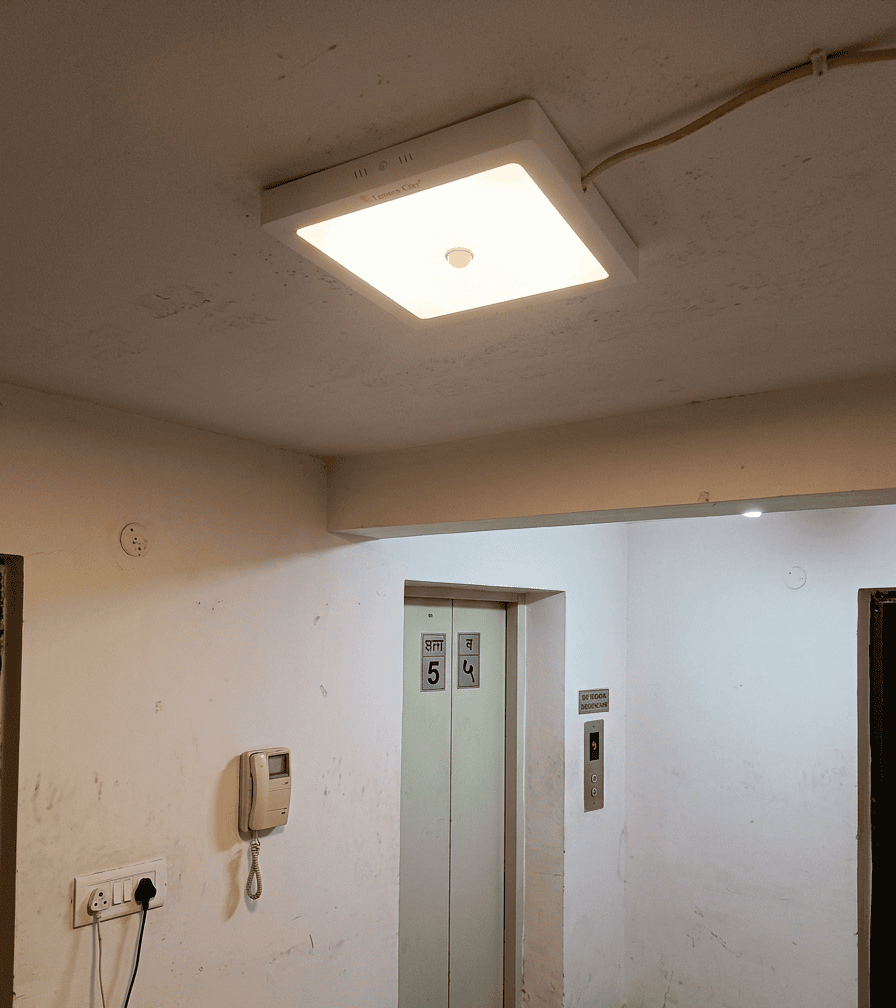 Natural white motion light outside main door