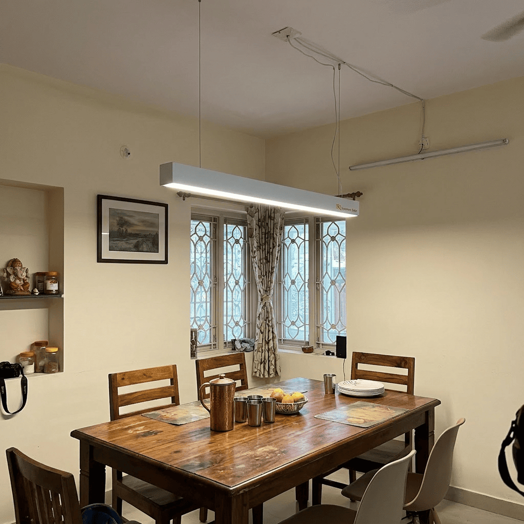 Customer hanging light installation